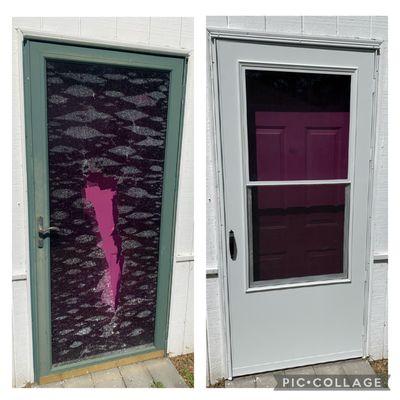 Removed and installed a new storm door.