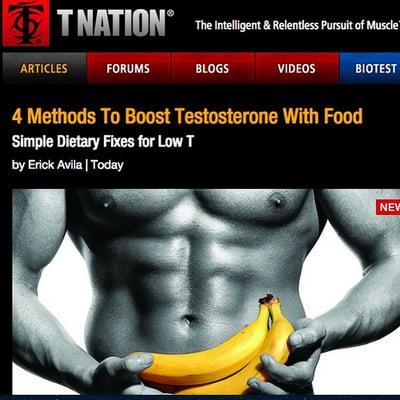 https://www.t-nation.com/­diet-fat-loss/4-methods-­to-boost-testosterone-­with-food
 
 Nutrition article I wrote