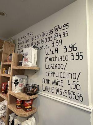 IG: eatswithnc Classic Coffee Menu