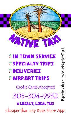 Native Taxi business card