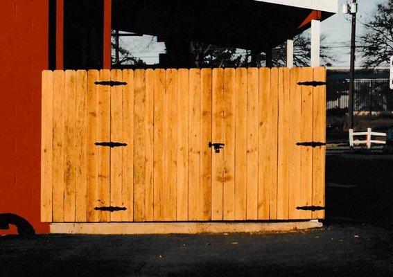 Wooden gate enclosure