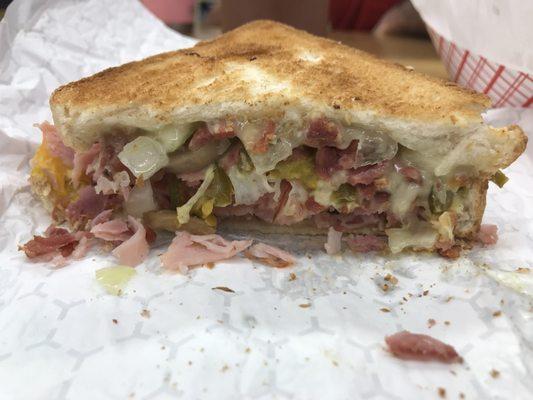 Hot ham & cheese. Look at this masterpiece. I just broke out into my happy dance!!!