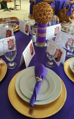 Marvin Pynes School Reunion Banquet  De Kalb, Texas Something Unexpected Event Planning Services Place setting set-up