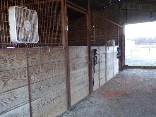 Box stalls in the 'red' barn.