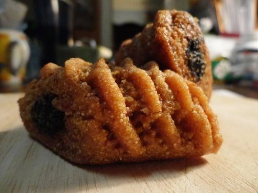 Makroud (semolina flour, butter, dates, honey, salt, spices, canola oil, orange blossom water)