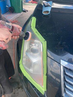 Headlight buffing.