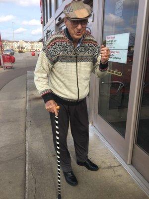 Retired Rev. Ted Schoewe out shopping! He likes Midtown employees, the groceries & the helpful, friendly service!!!