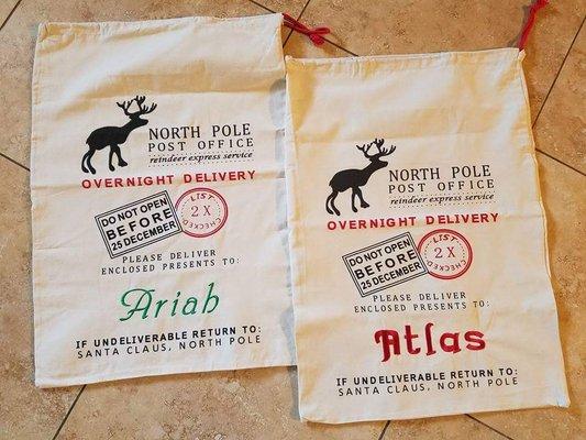 Oversized custom Santa sacks!