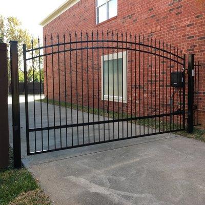 Arched Metal Swing Gate with Liftmaster operator