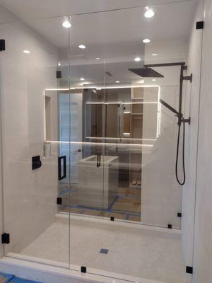 Double Entrance Frameless Shower Enclosure