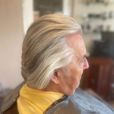 Men's longer hair cut and styling