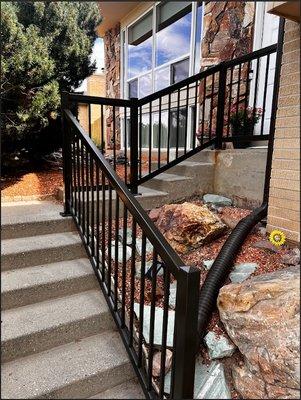 Front Porch Stairs Aluminum Metal Handrails -- Railing is rust-proof! Safe! Sturdy! Reliable! Stunning! Stylish! Low-Maintenance! Quality!