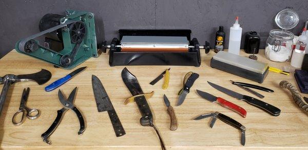 We have a variety of sharpening equipment and 30+ years of experience.