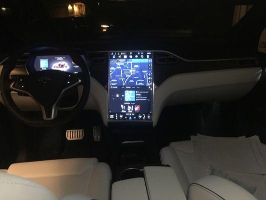 Model X interior at night