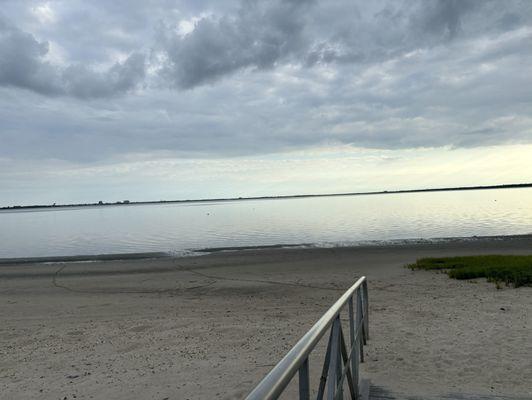 Behind the hotel, there is this beach area. It didn't smell great, but people were swimming here!