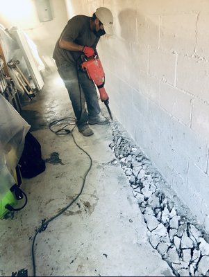 Sump pump install - Jack hammer 100 foot