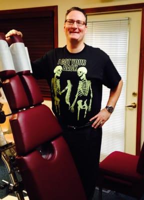 Dr. Stucky - Halloween day.  He's got your back!  I love it!
Stucky Chiropractic Alpharetta