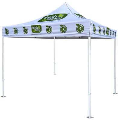 13'x13' EZ Pop-Up Canopy Tents: Custom Imprinting Via Silk Screen or Digital Dye Sublimation is Available.