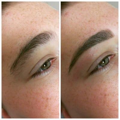 Brow wax before and after