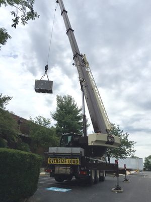 Installing a new package unit on a comercial property.