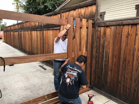 Custom hard wood fencing. We can build any fence with any materials of any kind!