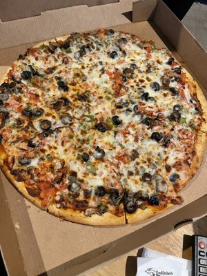 Thin crust veggie