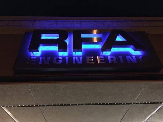 RFA logo on front of building.