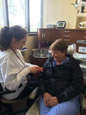 Dr. Halee Lesch and patient at Arvada dental practice