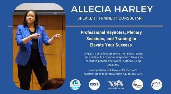 Need a motivational speaker for your next event?  Visit www.alleciaharley.com for more information.