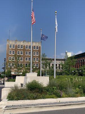 Buildings surround the Square