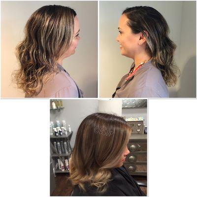 Ombre/Sombre/Balayage. Hair painted Ombre/Balayage at the Beauty Studio by Veronica Best Hair Salon in Palm Beach Gardens.