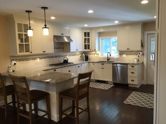 Kitchen Renovation in Niantic CT.  Full kitchen design and remodel with new cabinets, granite countertops #remodeling #kitchen #niantic #ct