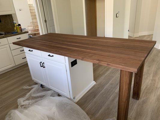 Walnut butcher block.