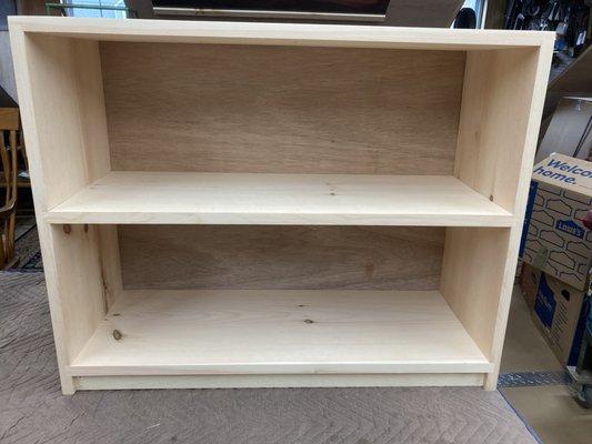 Sample custom 2-shelf bookcase