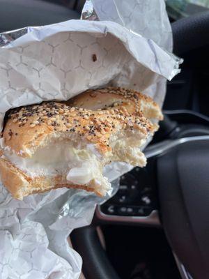 Everything Bagel w/ Cream Cheese.