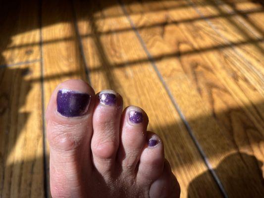 My "up close & personal" shot of my lame pedicure when I got home. Oy!