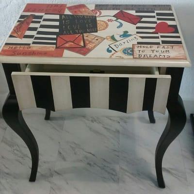 Original design table. Accent decor