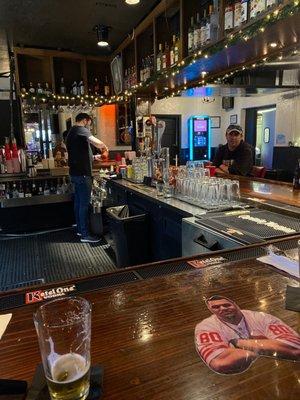 An awesome bartender and Jeremy who we just met! Jeremey got us a shot and was only the second person we talked to here in Texas.