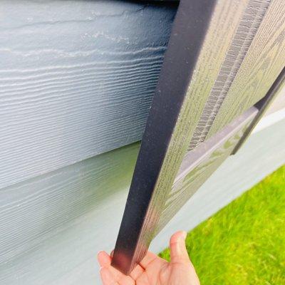 Shutter are not properly attached.  I can remove it from siding