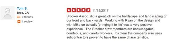 Brooker Associates is proud of our Client reviews and believe all of them should be visible.