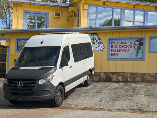 Me and the Sprinter van at Big Dick's, Gravois Mills