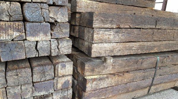 Landscape timbers and railroad ties for home beautification!