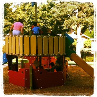 First of two playgrounds across from each other.