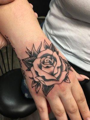 Rose Hand Tattoo