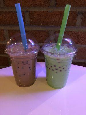 Bubble milk tea & Honeydew bubble milk tea