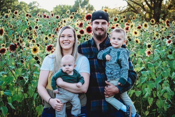 Annual family pictures at the Sunflower Ranch.