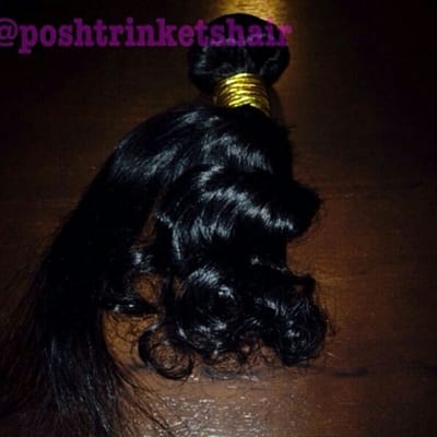 Hair is in it's natural texture and also straightened. This our loose wave extension.