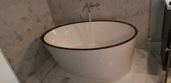 Bath Tub installed in a beautiful remodel