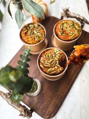 Chipotle Chicken Chili Topped with Pumpkin Maple Cornbread