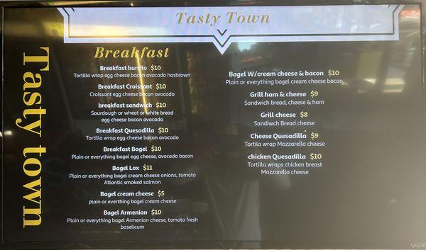 Breakfast Menu